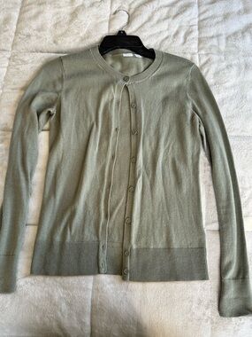GAP Olive Green Crewneck Button-Up Cardigan